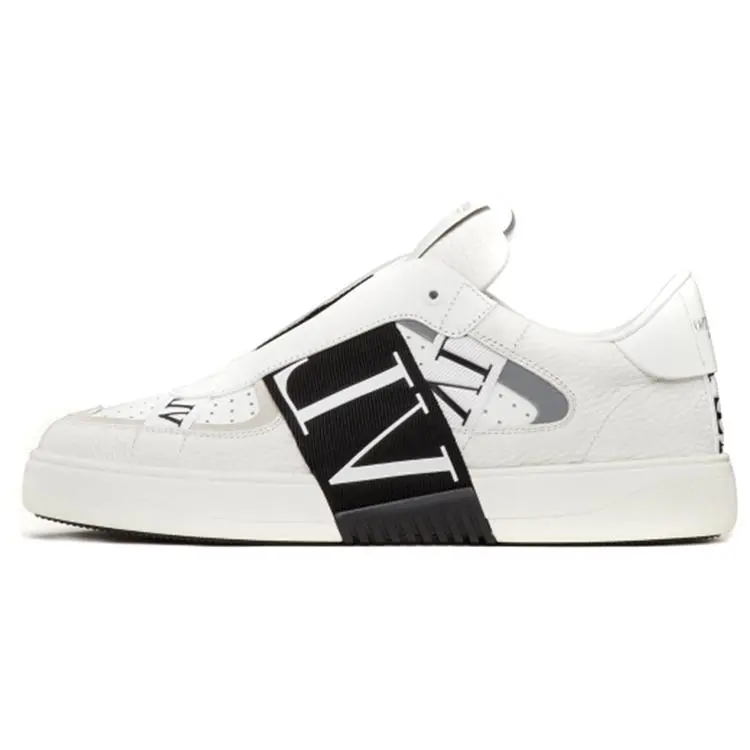 Valentino VL7N Leather Low-Top Casual Sneakers for Men – Comfortable and Durable in White and Black Verifiable, with credentials and supporting global authentication