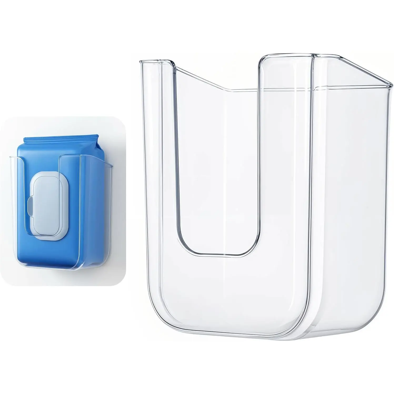 Wipe Dispenser, Wall Mounted Wipes Holder for Bathroom Kitchen Wipes Storage Box Flushable Wipe Dispenser Holder  Tissue Container Nonslip Wall-Mounted Tissue Box for Kitchen Bedroom Bathroom