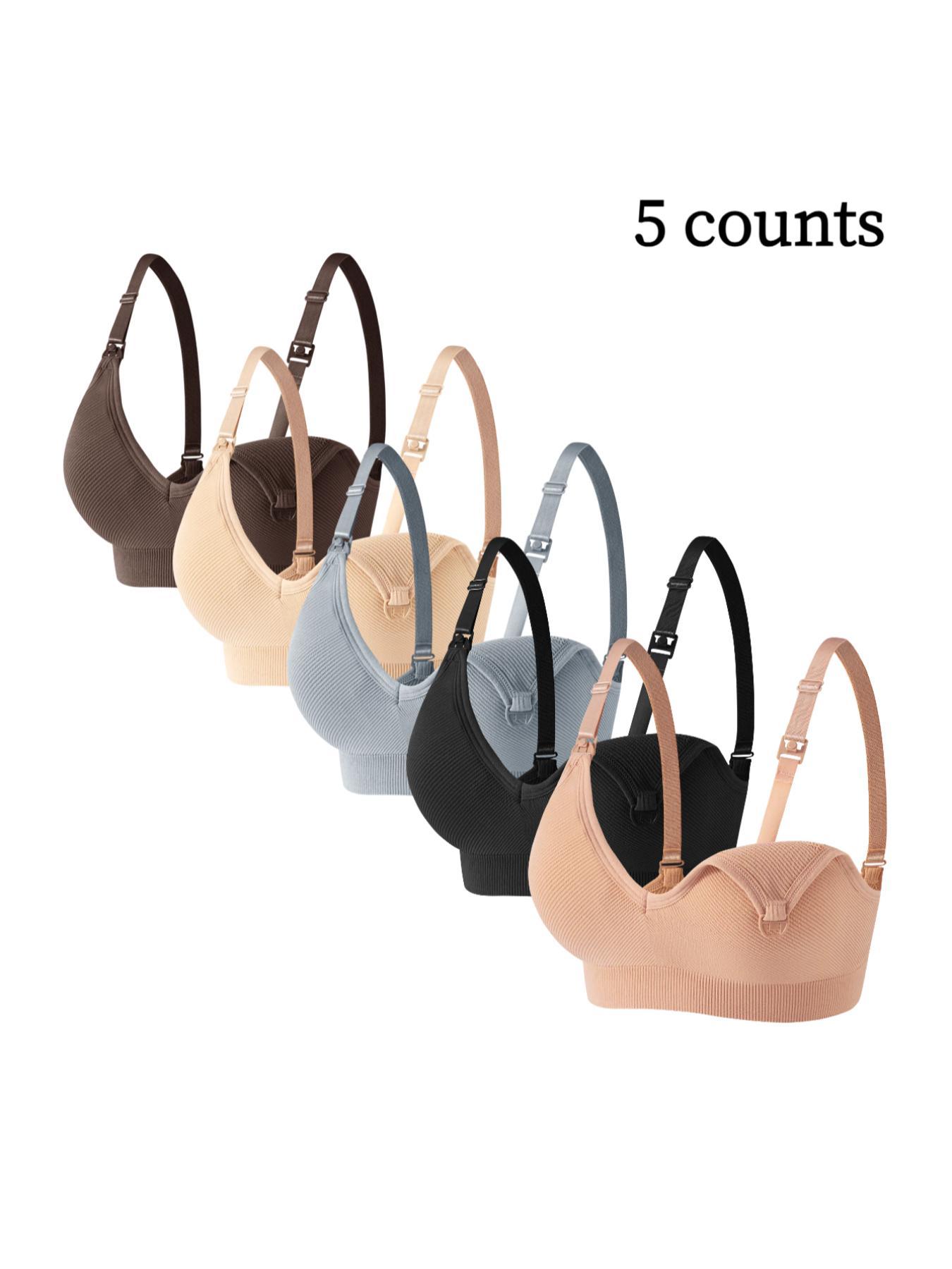 Maternity Solid Color Nursing Bra, Seamless Maternity Bra, Comfortable Breathable Removable Chest Pad Nursing Bra, Maternity Underwear for Pregnancy & Postpartum