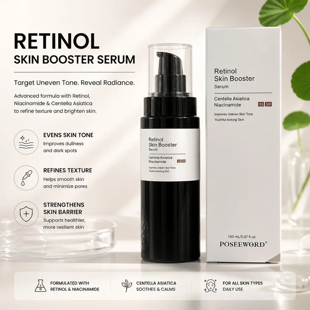 Retinol Skin Booster Serum, Enhances Skin Health, Ideal for Daily Use, Promotes Radiant Complexion, Essential Skincare Solution