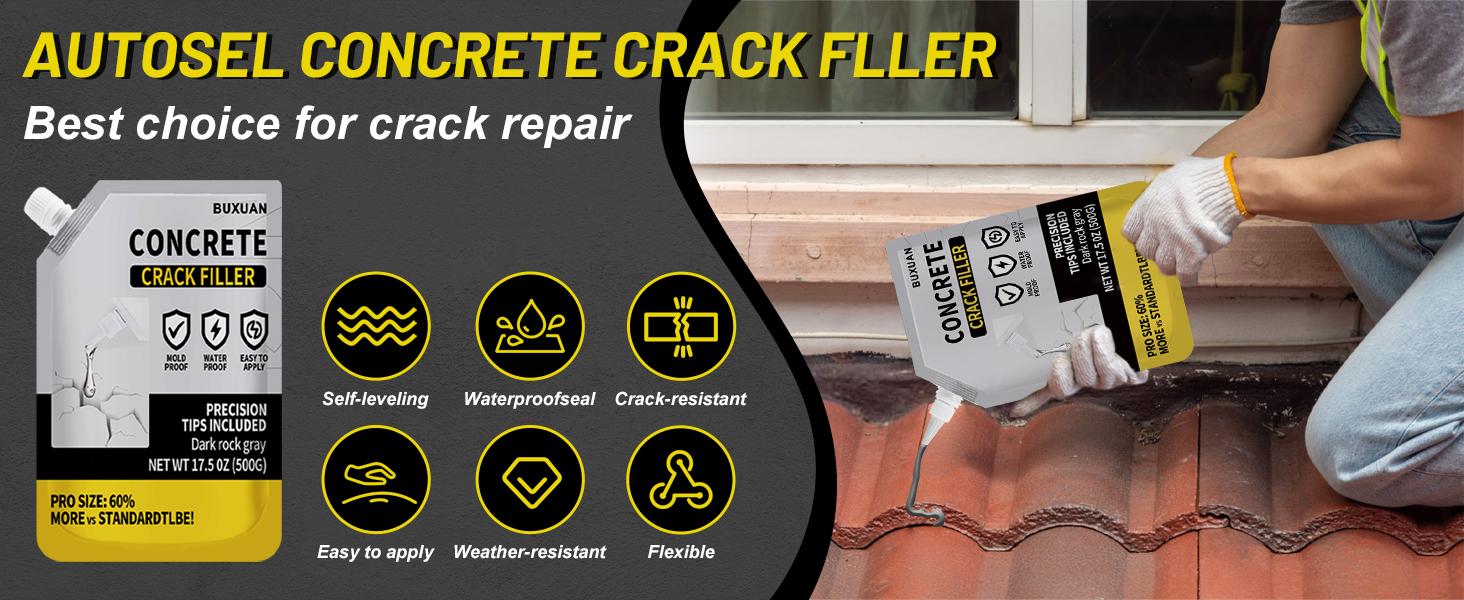 Concrete Crack Filler, Cement Crack Filler, Waterproof Repair Sealant, Quick-Drying Sealing, for Driveway, Walkway,, Joint (1)