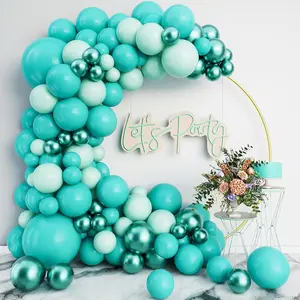 Teal Balloon Arch Garland Kit-Macaron Teal Balloon Latex Metallic Green Balloon 122 count for  Shower,, Birthday,Wedding,Graduation,  Decoration.