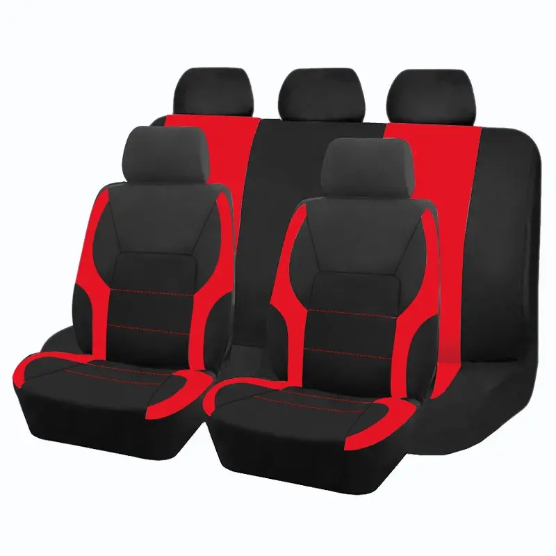 9pcs Car Seat Covers Set, Polyester Fabric with Airbag, Universal Fit Auto Accessories, Automotive Seat Covers, New Design for Women, Comfortable & Durable