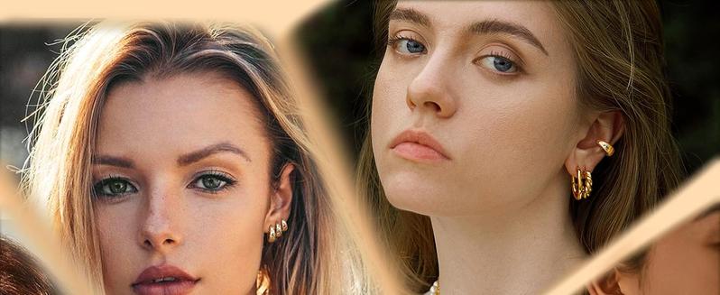 LOLIAS Gold Hoop Earrings Set for Women - 3Pairs Chunky Gold Silver Huggie Earrings Small 14K Gold Filled Earrings Lightweight Hypoallergenic MultiColored CZ Hoop Earrings Stacks for Multiple Piercing