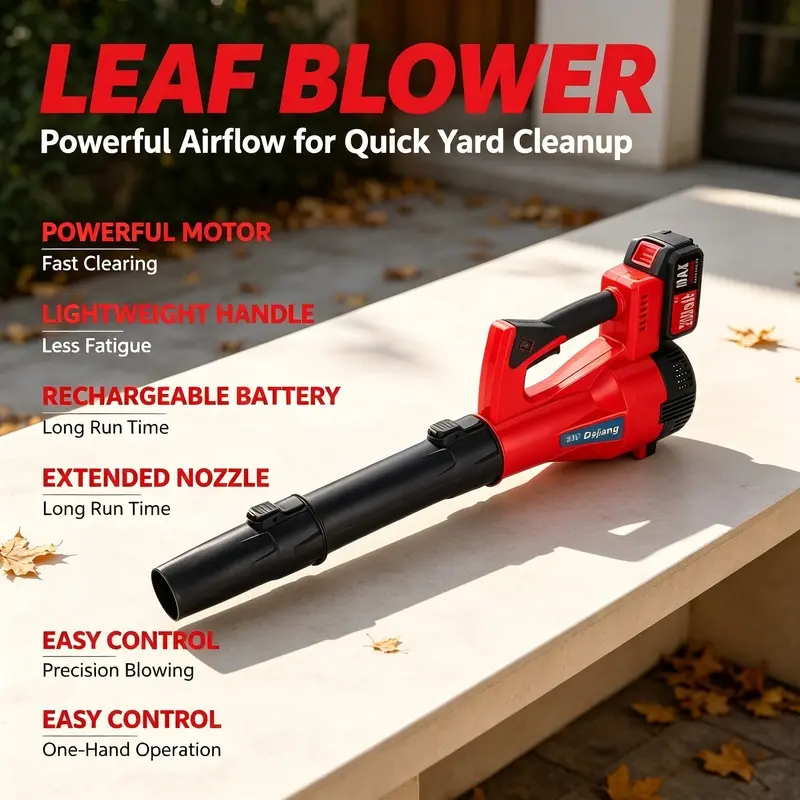High-power cordless leaf blower, fast charger, adjustable wind speed and extended nozzle - ergonomic anti-slip handle, lightweight design, suitable for lawn, yard, and snow cleaning, perfect gift for Father's Day, top choice for Christmas