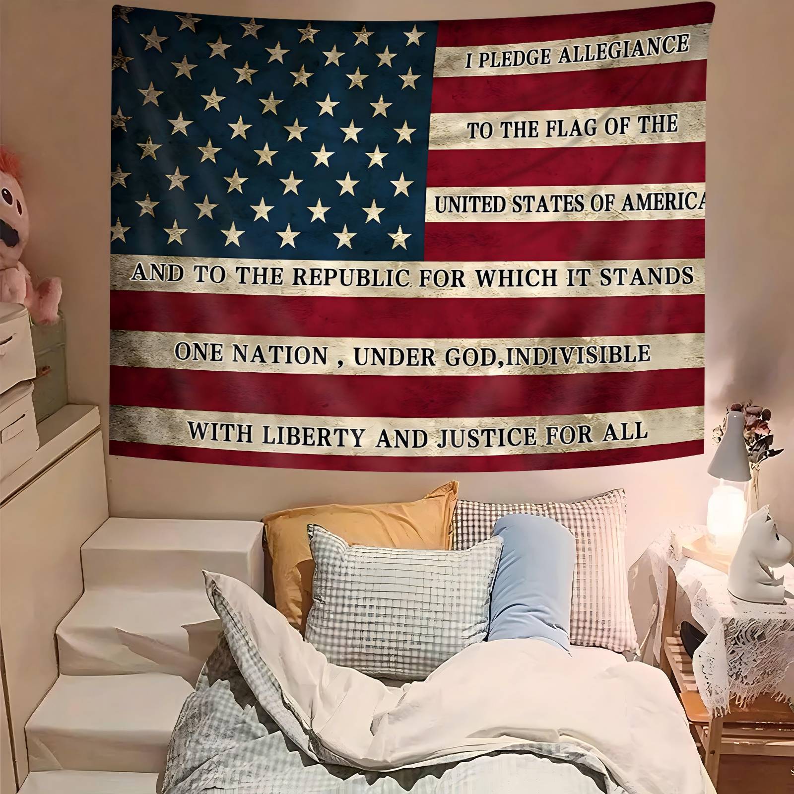 1pc Independence Day Tapestry, 4th Of July Tapestry, Large Patriotic Tapestry for Wall Decor, 28.7*37.4inch/59*78.74inch, Patriotic Wall Decor, Patriotic Home Decor, Independence Day Party Supplies, Fourth Of July Decorations