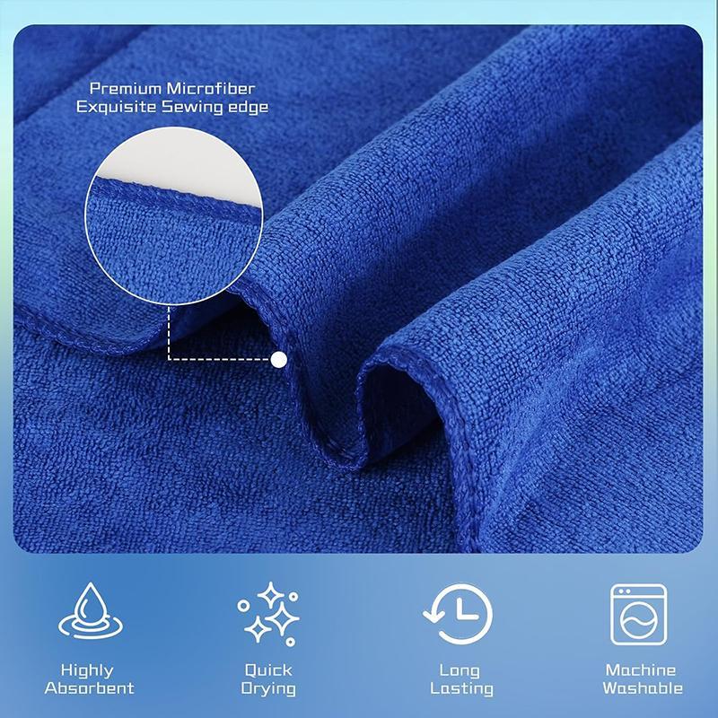 8/10/12 Pack Microfiber Towels, Reusable Kitchen Cleaning Towels, Soft Absorbent Car Wiping Cloths, Car Wash Microfiber Towel, Durable & Eco-Friendly
