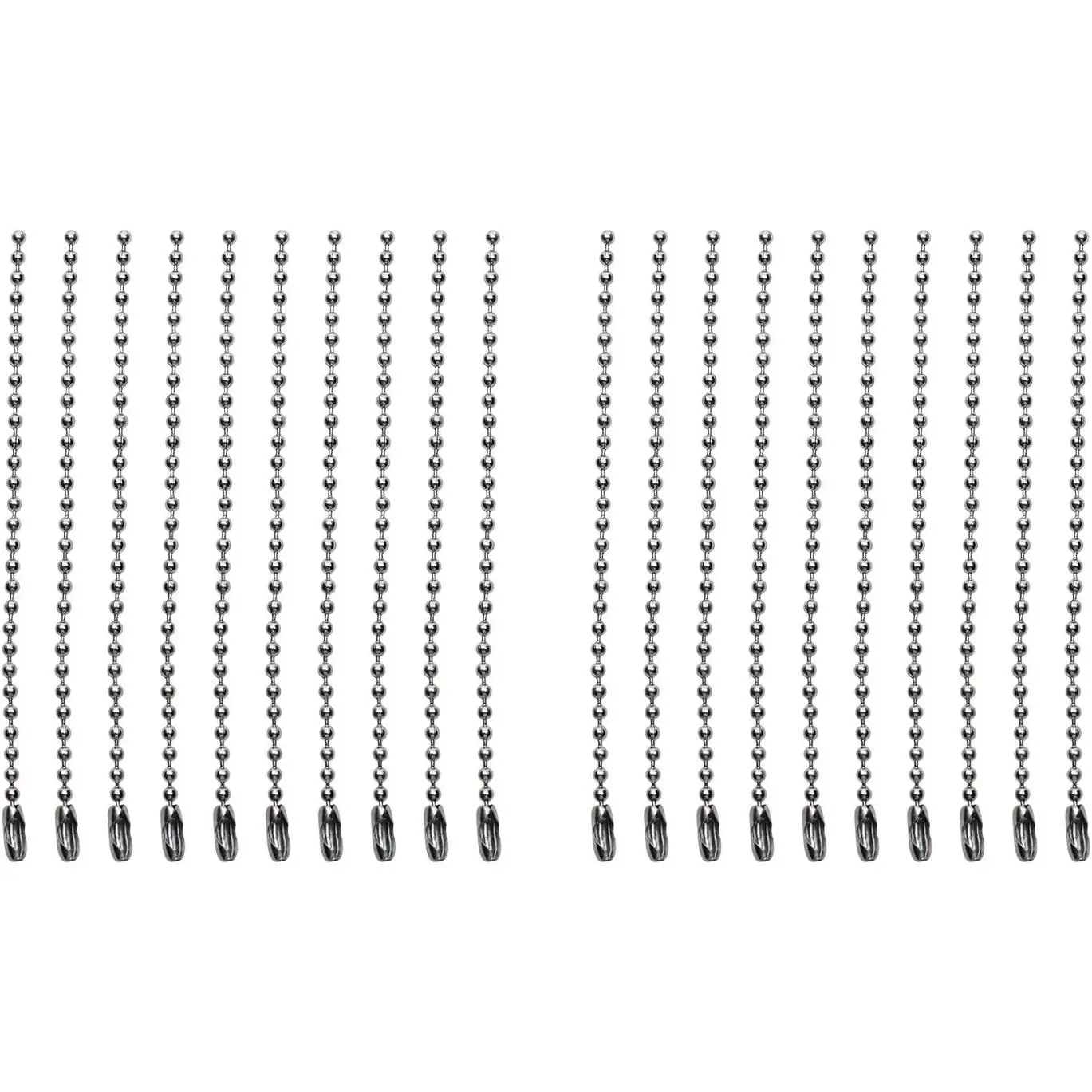 4 Inch Stainless Steel Ball Bead Chains Connector Clasp Extension  Tag Key Rings for  Finding Making Accessories, 2.4 mm Diameter, 20 count