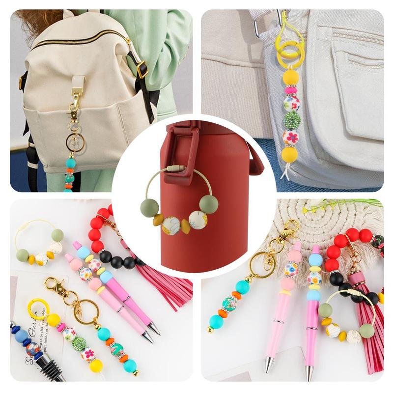 Mixed Sizes Silicone Bead Assortment Kit, 64pcs/box Colorful Beads, DIY Jewelry Making Supplies for Bracelet Necklace Earrings Pendant, Beads Set, Handmade Crafts, Handcraft, DIY Beading Accessories, Beaded Tassel Charms, DIY Galaxy Beads