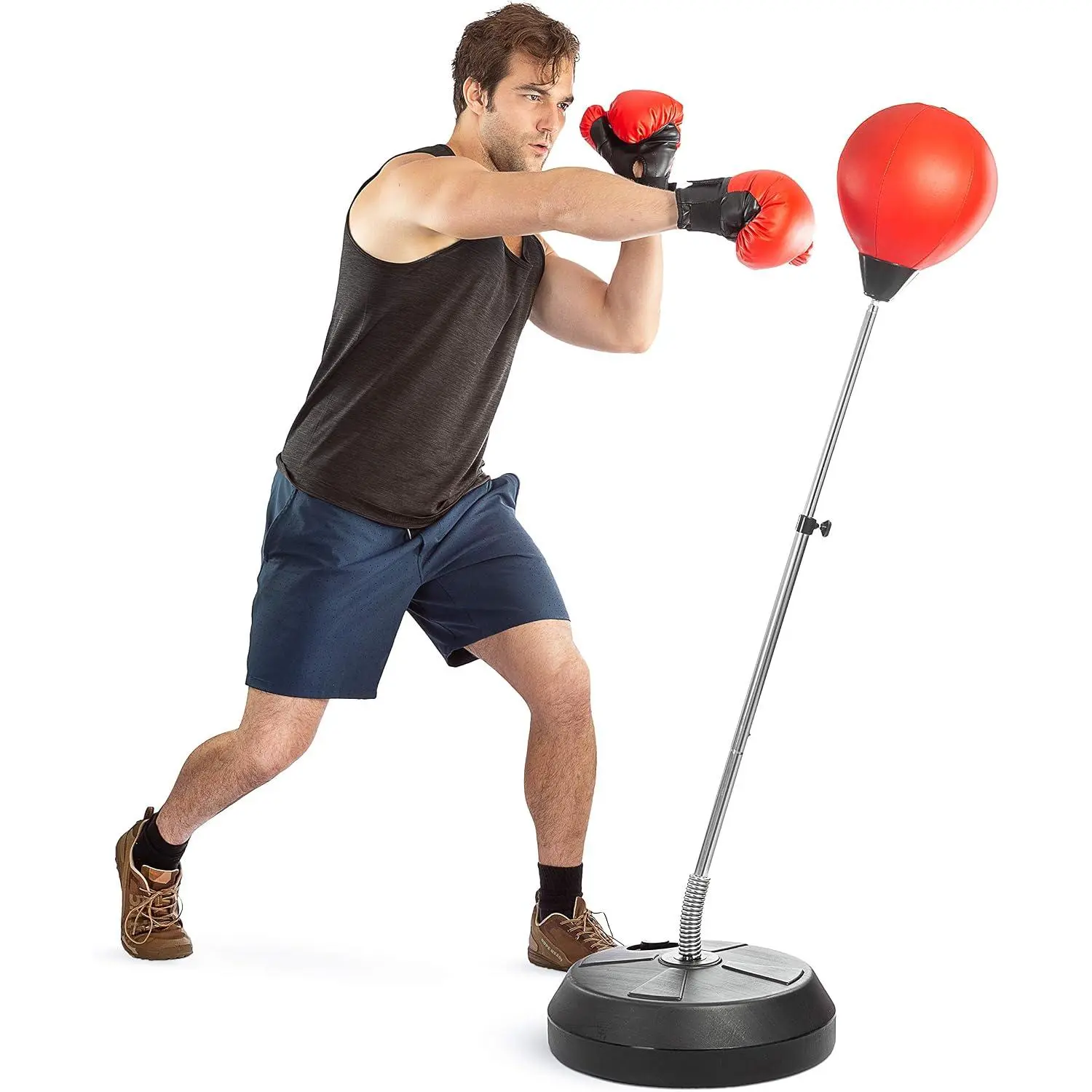 Punching Bag with Stand Adjustable Boxing Speed Bag Teens Adults