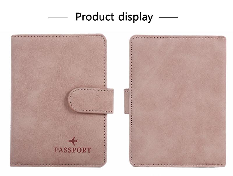 Leather Passport Holder Covers Case Waterproof Travel Credit Card Wallet Cute Passport Book for Women/Men Buckle Passport Cover