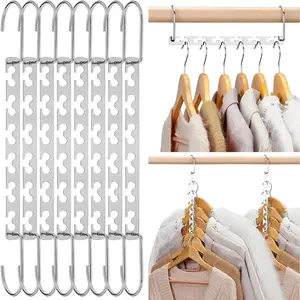Space Saving Hangers for Clothes 12 Pack, Heavy Duty Hanger Organizer 30 Lbs Capacity, Metal Magic Hanger, Sturdy Multi Hangers, Closet Space Saver Closet Organizers and Storage