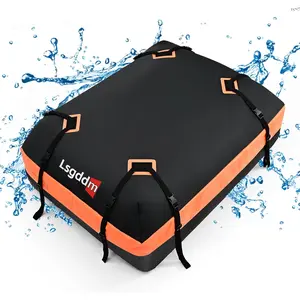 Roof Bag,  Soft  Top Carrier Without Rack, 15 Cubic  Cargo Carrier for Top of   with/Without Rack, Includes Anti-Slip Mat, 4 Door Hooks, Luggage Lock, Storage Bag