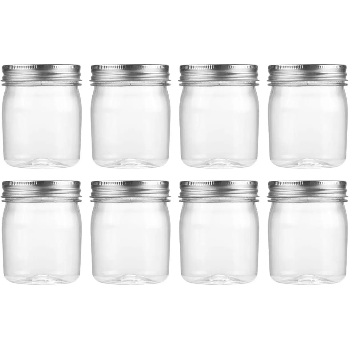 8 oz Plastic Mason Jars and Clear Plastic Jars with  8 oz | 8 Pack, , Plastic Containers with , Small Mason Jars, Clear Jars Bulk,  Jars,  Jars, Mini Jars