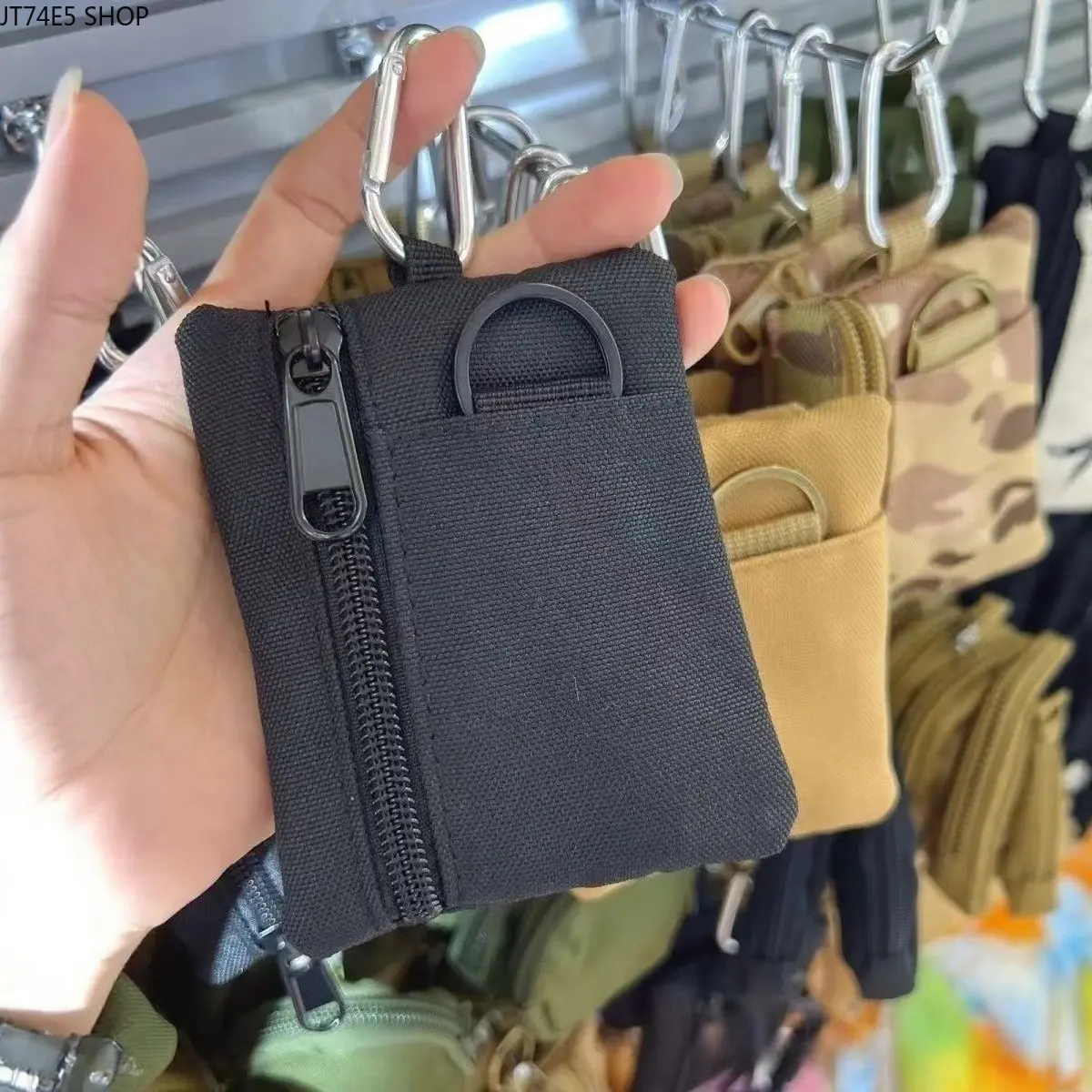 Tactical Mini Coin Purse, Compact Portable Earphone and Key Pouch in Durable Synthetic Fabric for Outdoor Sports, Hiking, Earphones Keys, Multi-Use, Handy