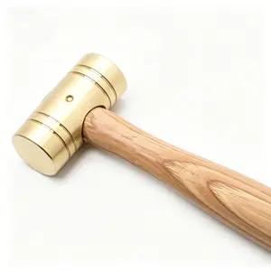 1 lb Solid Brass Hammer with Hickory Handle| Anti-Spark Non-Marring Mallet for Automotive & Machinist Use| Heavy Duty Striking Tool with Wood Handle| Durable Brass Head Reduces Spark Risk| Traditional Hickory Handle Provides Secure Grip| Precision St