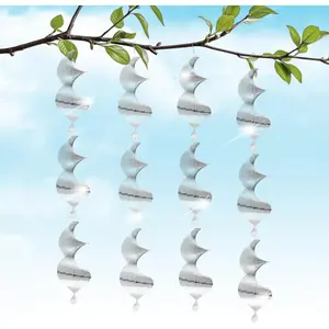 Reflective Bird Deterrents for Outside – Bird Repellent Devices Outdoor – 3D Wind Spinners Outdoor Garden Decor –4 Set Bird Repellent to Keep Woodpecker & Pigeons Away from Window Roof (Style 1)Wind Spinner Mandala 3D