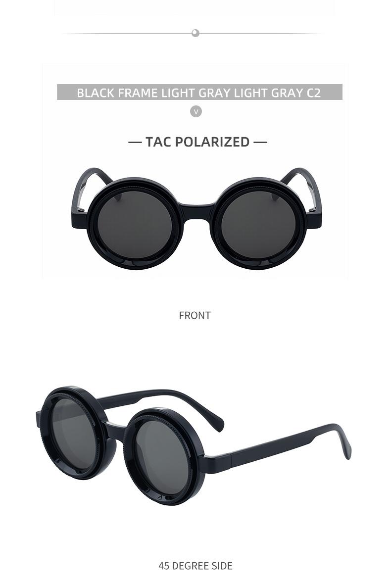 New Model ND Adjustable Zoom Sunglasses for Men, Round Frame, High-End Polarized Glasses for Driving