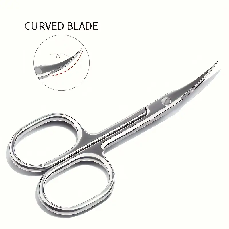 Stainless Steel Straight Beauty Scissors, Multifunctional Nail Tools for Facial Hair, Manicure, Moustache, Eyebrow, Eyelash, Nose, Ear, Cuticle and Dead Skin, Handy, Compact
