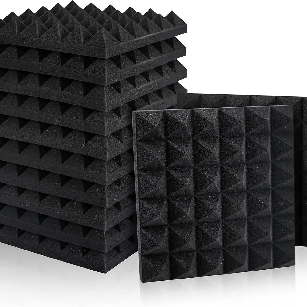 26-year-old new model 12-piece sound-absorbing panels, 11.81 inches x 11.81 inches sound insulation foam panels, studio wedge-shaped tiles, wedge-shaped sound-absorbing panels for sound insulation, perfect home decoration for Christmas and Halloween