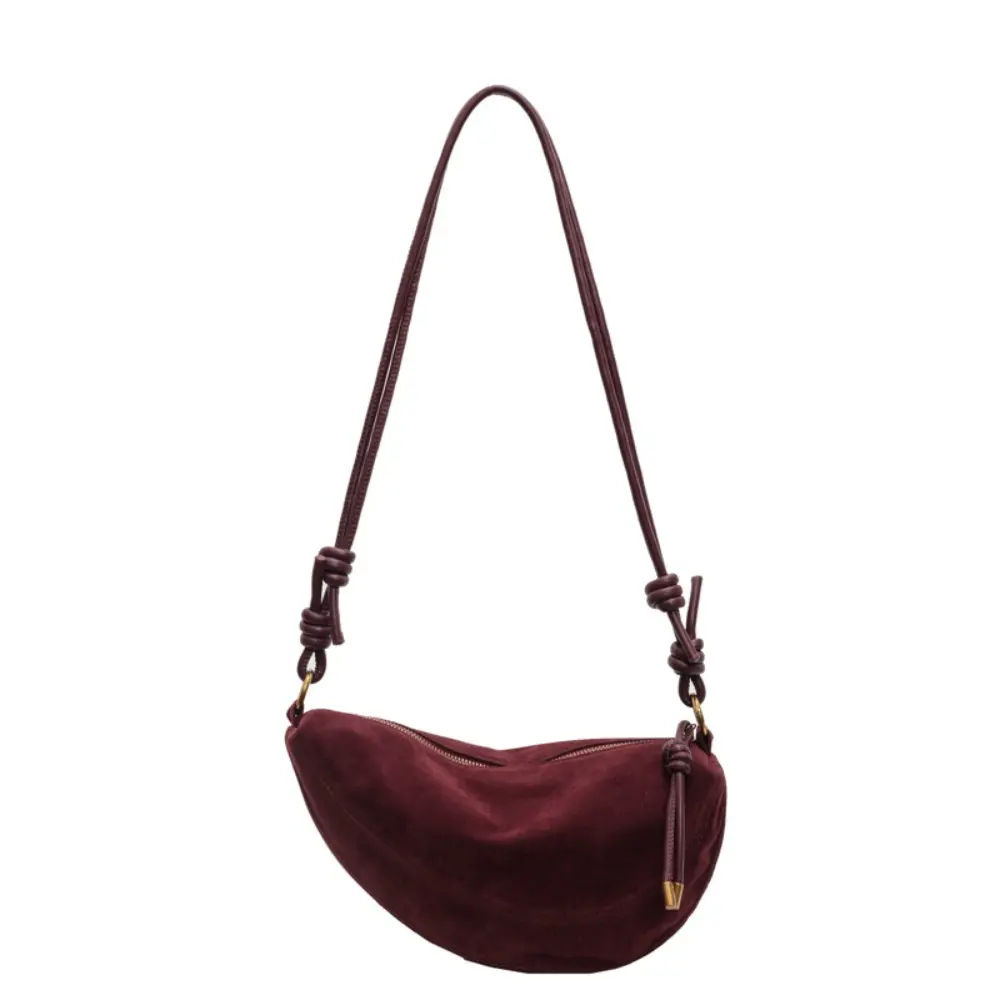 Chic Crescent Hobo Bag for Women, Faux Suede Crossbody Shoulder Purse with an Adjustable Knotted Strap for Casual Daily Use, Everyday Bag, Adjustable Strap, Cute, Cold Wash, Athletic, Elegant, Bohemian Crossbody Bag, Casual Wear