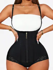 1 Count Women’s Adjustable Strap Full Body Shaper, Colombian Shapewear, Fajas, Open Bust Design Shapewear, Tummy Control And Butt Lifting Bodysuit, Compression Support For Hourglass Silhouette Body Shaperwear, Perfect For Office Looks And Everyday Wear