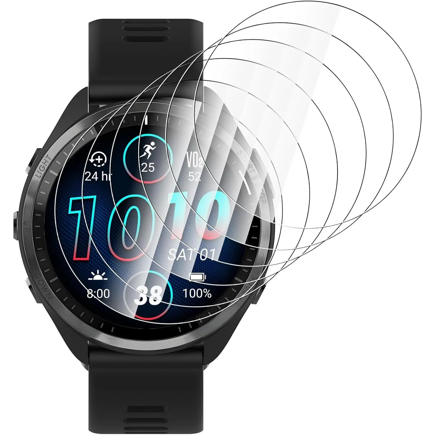 6-Pack Tempered Glass Compatible with  Forerunner 965 47mm Smartwatch, Screen Protectors Compatible with  Forerunner 965 47mm[Ultra-Clear] [Anti-scratch][2.5D Ultra-Thin]