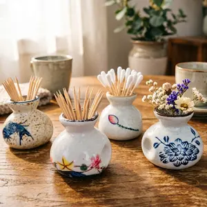 1pcs Toothpick Holder,Ceramic Toothpick Container,Porcelain Toothpick Dispensers for Home Kitchen Restaurant,Table Decoration