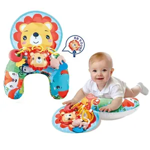 Baby Tummy Time Pillow, U-Shaped Infant Support Cushion for Neck Strength Training, Newborn Head Lifting Exercise Toy, Early Development Play Mat for 0-6 Months