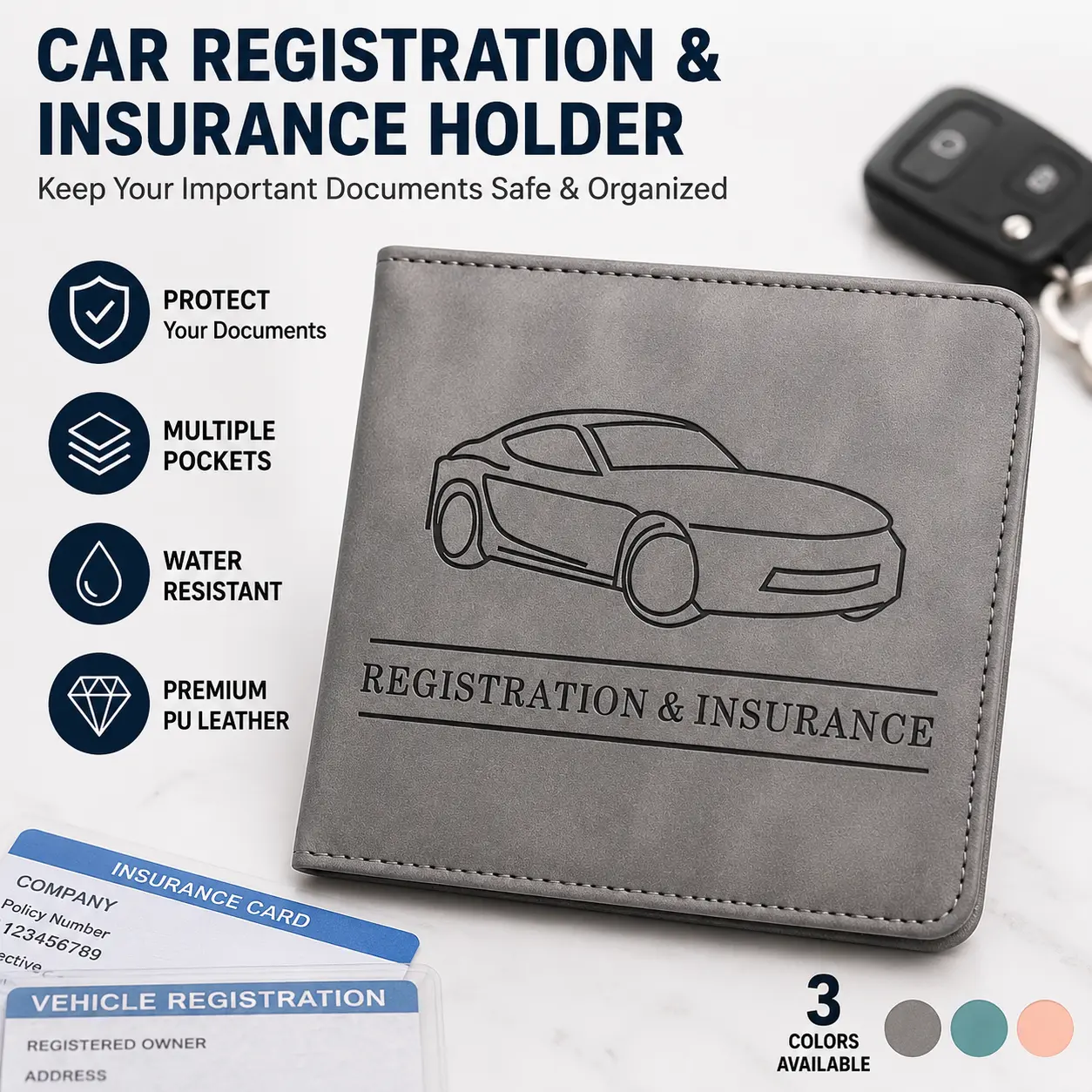 Car Registration & Insurance Card Holder| Keep Your Vehicle Documents Organized & Protected