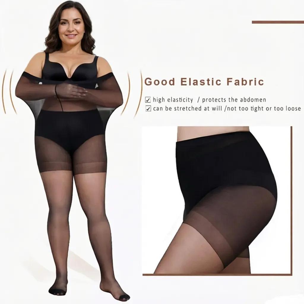 Women Ultra Thin Natural Nude Look Pantyhose High Waist Slimming Fake Bare Legs Transparent Skin Tone Tights for Spring Summer