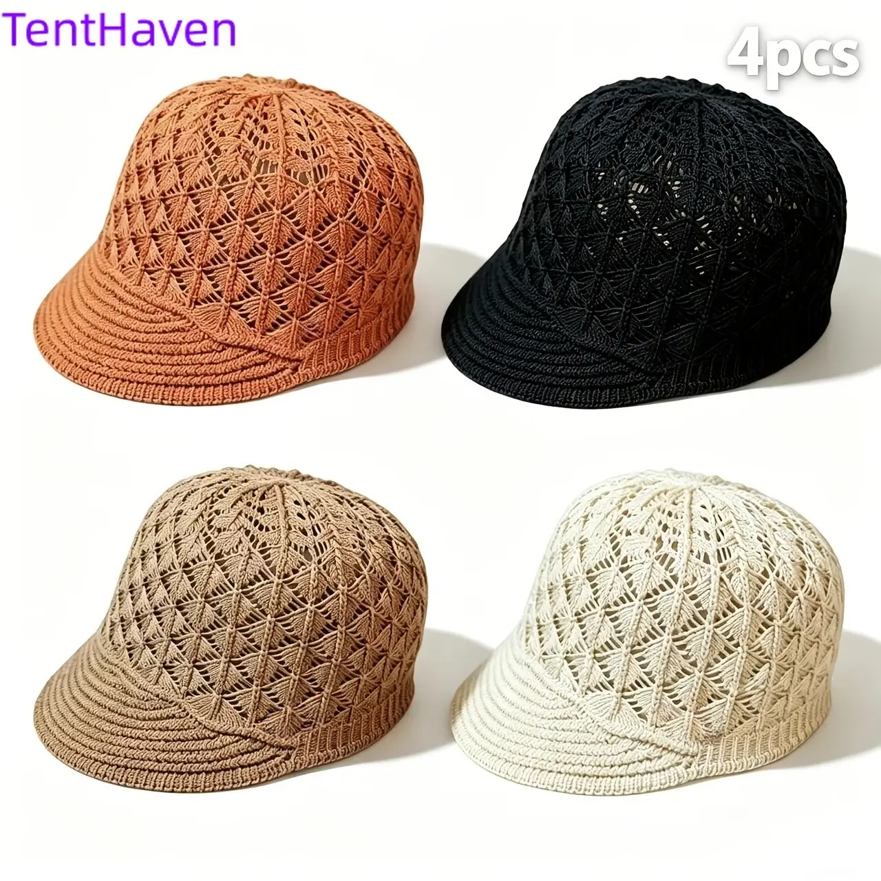 2026 New Arrival 4-Pack Women's Hats New Baseball Cap Sun Protection Breathable European & American Sun Hat Retro Sun Protection Hat