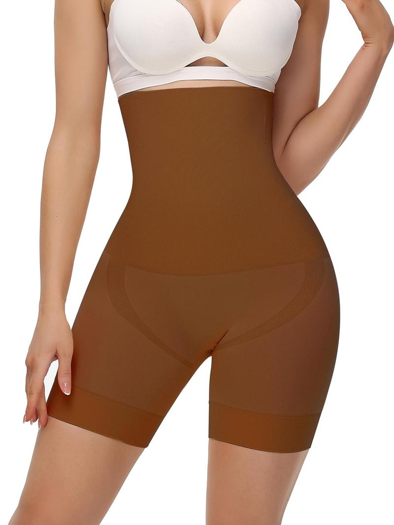Women's Solid High Waist Shapewear Shorts, Tummy Control Butt Lifting Shapewear Bottoms, High Stretch Seamless for Daily Wear, High Waisted Shapers, Underwear