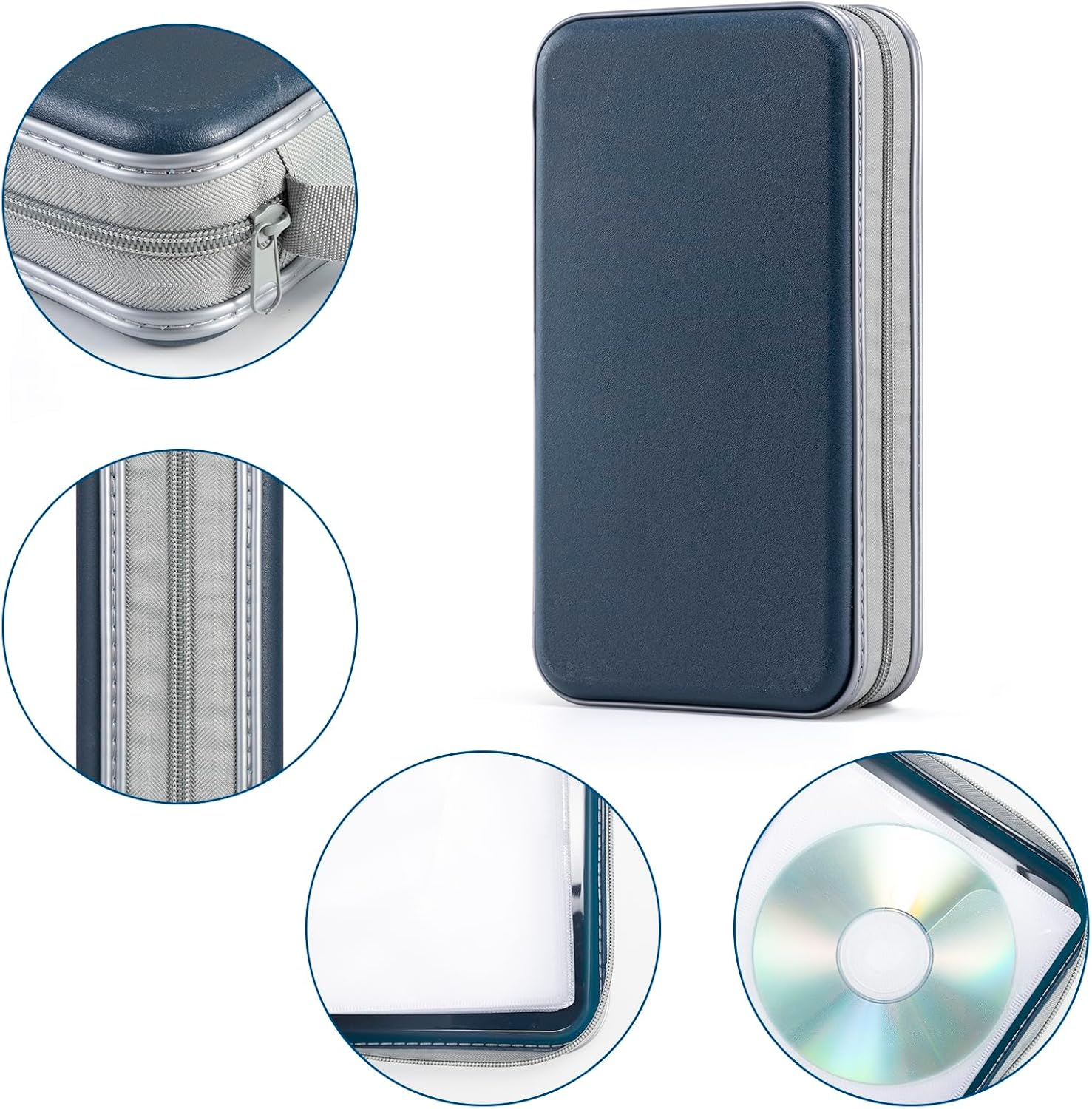 DVD Case, 96 Capacity CD Case Portable CD Holder Storage Hard Plastic DVD Wallet Holder Organizer for