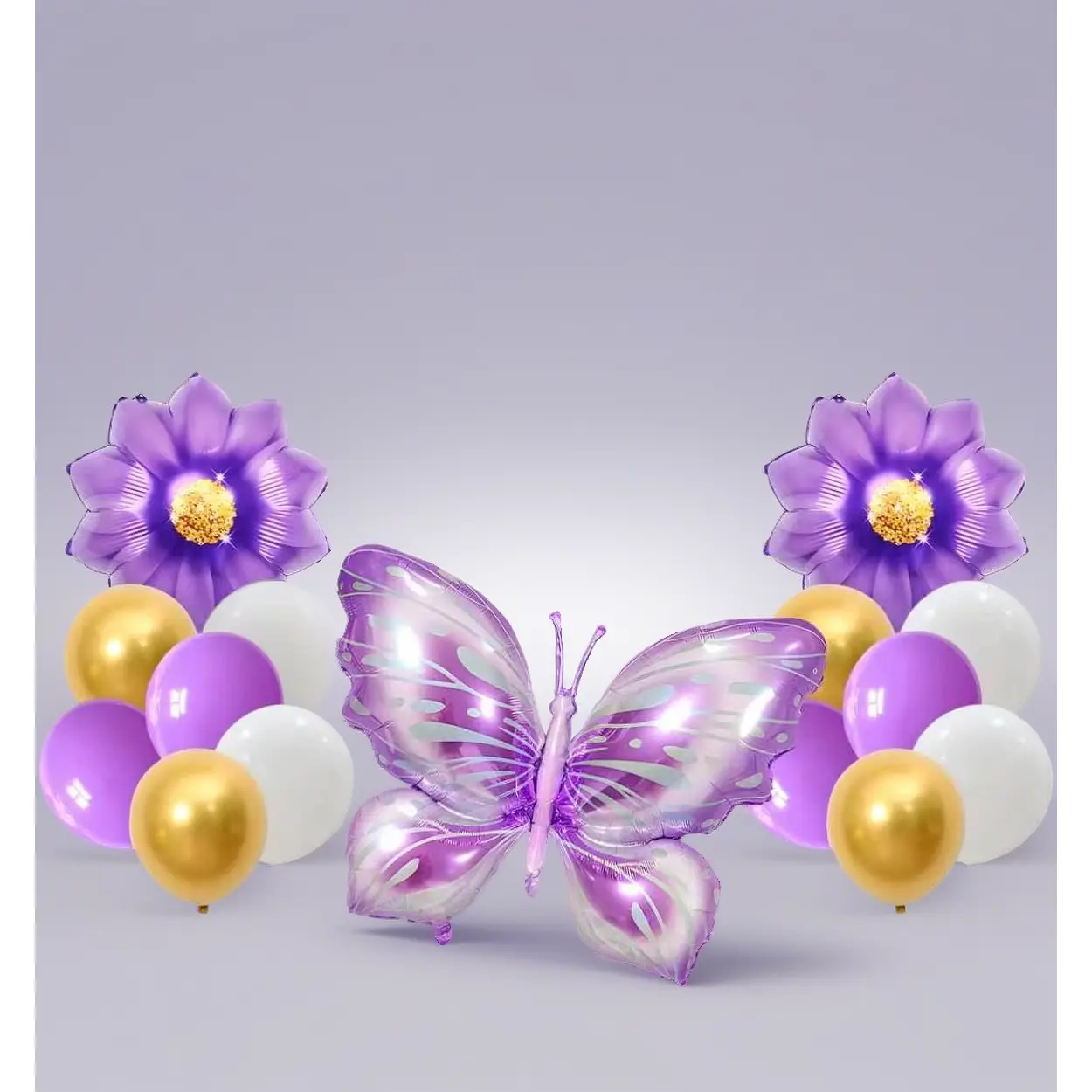 Butterfly Party Decorations Purple – Butterfly Foil Balloons & Sunflower Balloons Kit for Butterfly Themed Parties, Romantic Weddings, Baby Shower, Garden Party