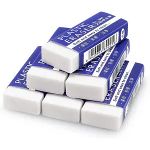 6 Pack Large White Erasers for School, Office & Art Drawing
