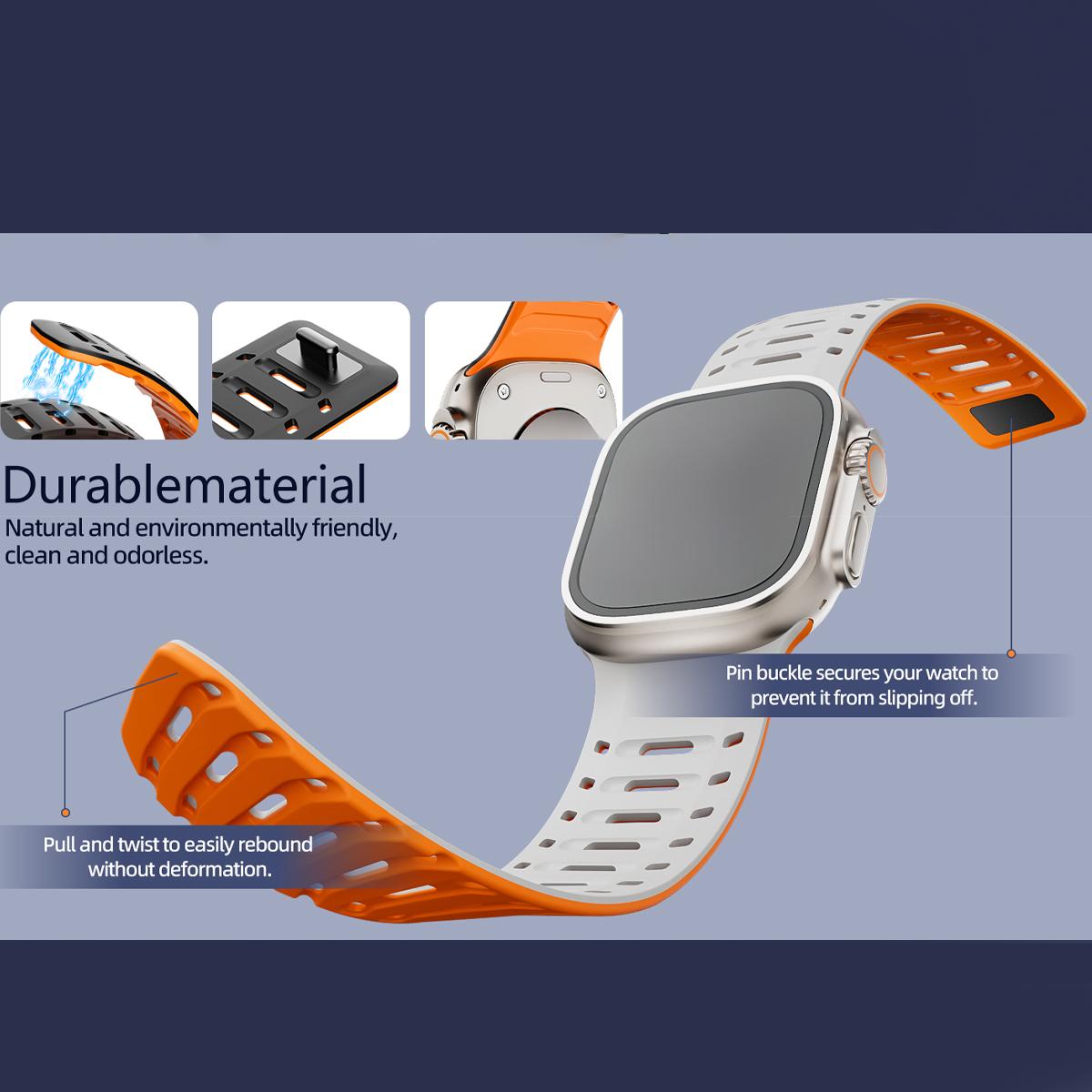 Magnetic Strap For Apple Watch Ultra 2 49mm 44mm 45mm 46mm 42mm Belt Silicone Bracelet iWatch Series 11 10 8 7 6 5 9 Se 40mm Bands