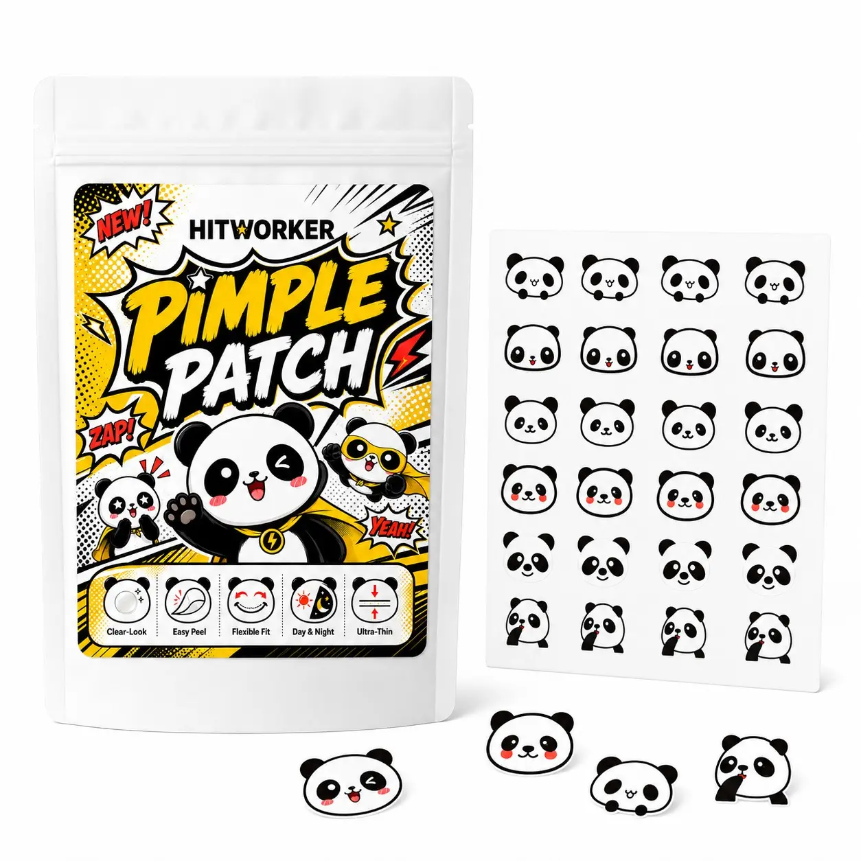 120pcs Pimple Cover Patches, Clear-Look Hydrocolloid Beauty Patches, Day and Night Use, Easy Peel Spot Cover, Skin Care Solution