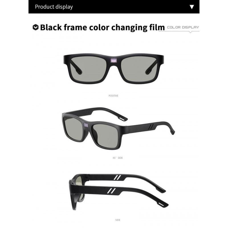 0.1 Seconds Photochromic Polarized Sunglasses Square UV Protection Smart Glasses for Men Women Lightweight TR Frame Durable Eyewear Wearable Card