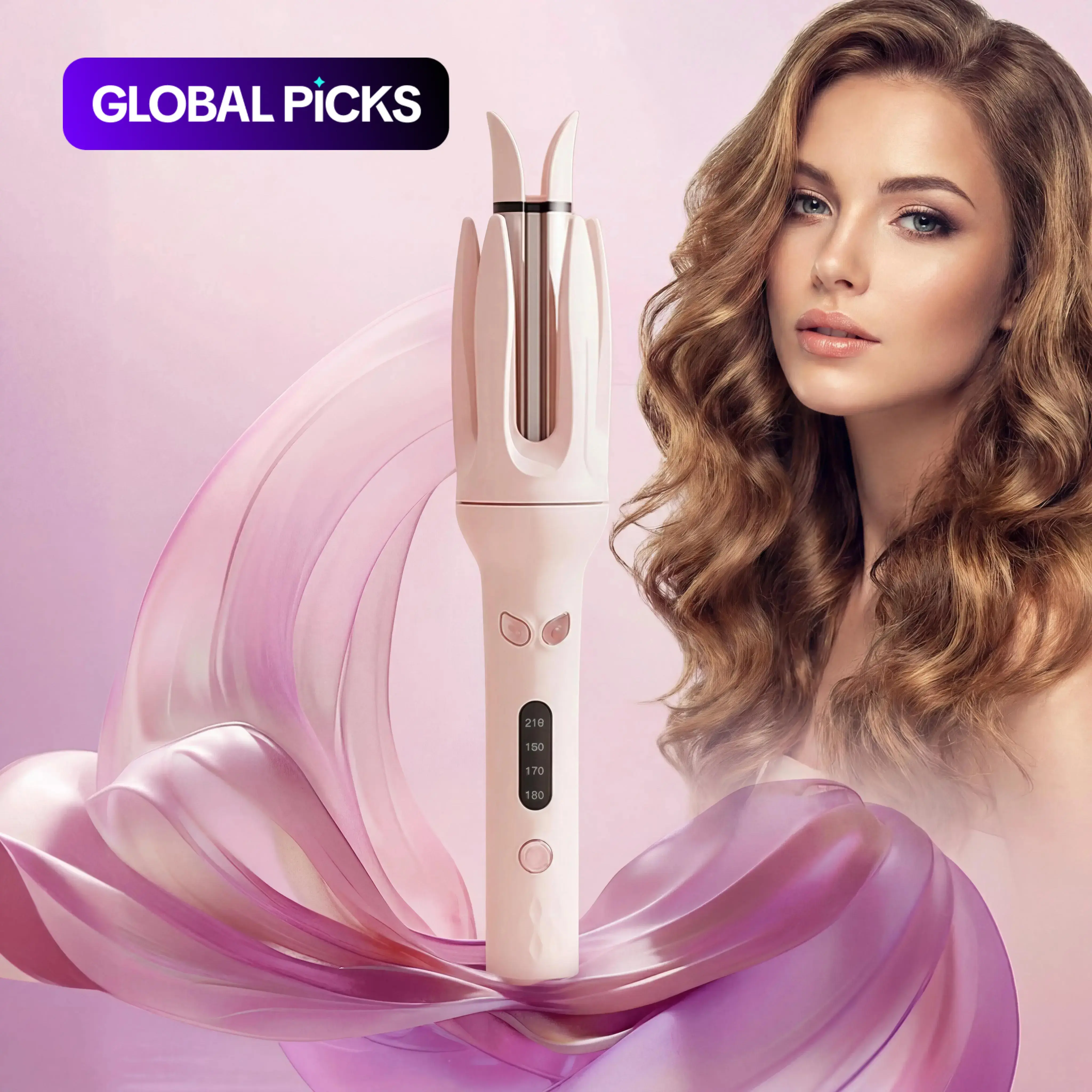 Automatic Hair Curling Iron, 28mm Rotating Hair Curler with Negative Ion Technology, 4 Adjustable Temperature Settings, Ceramic Hair Styling Tool Curling Iron Styler for Women #GLOBAL PICKS