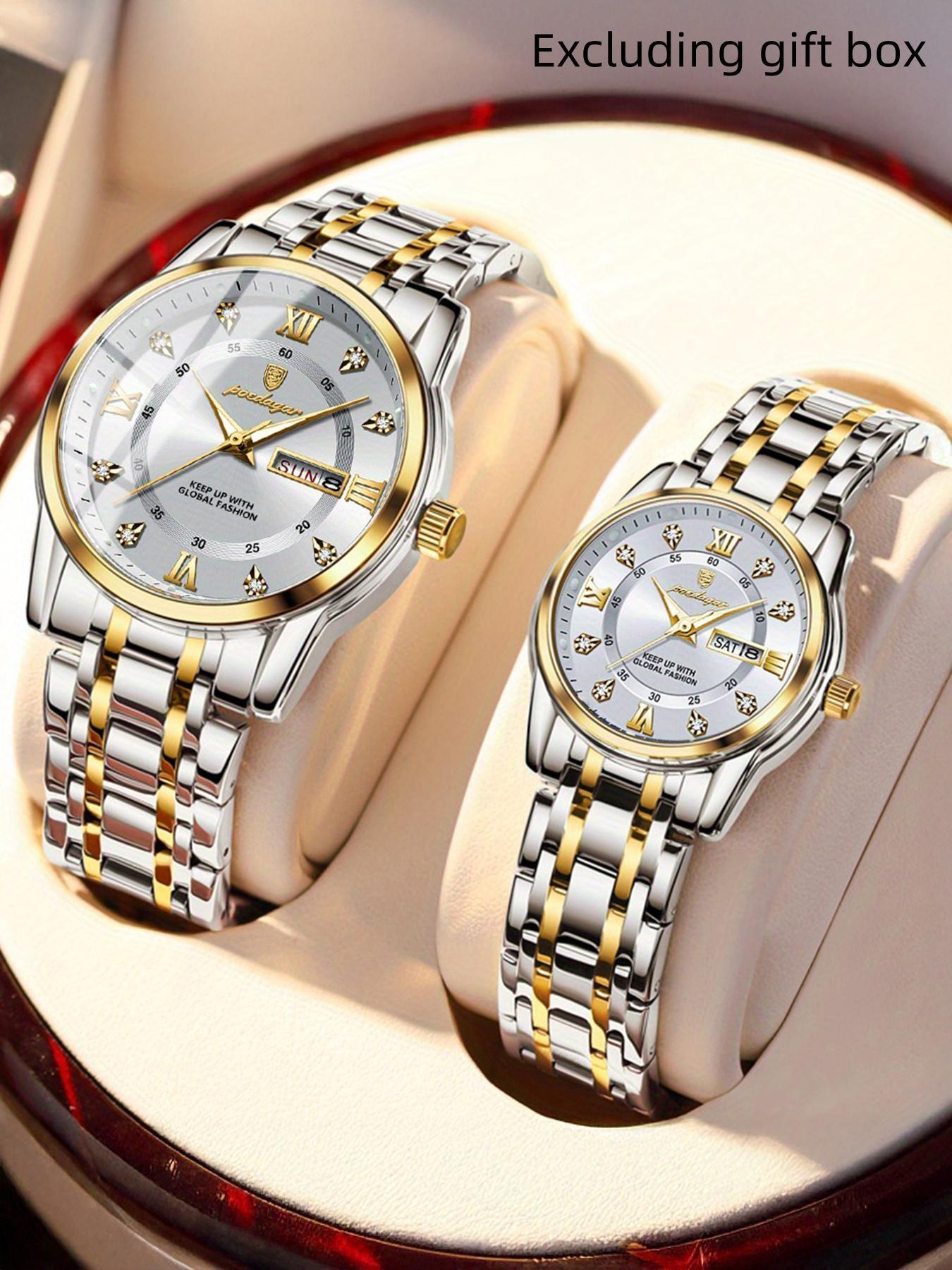 Men's Casual Business Round Dial Analog Quartz Watch, Fashion Daily Wear Watch with Box, Trendy Versatile Watch for Birthday Gift & Party