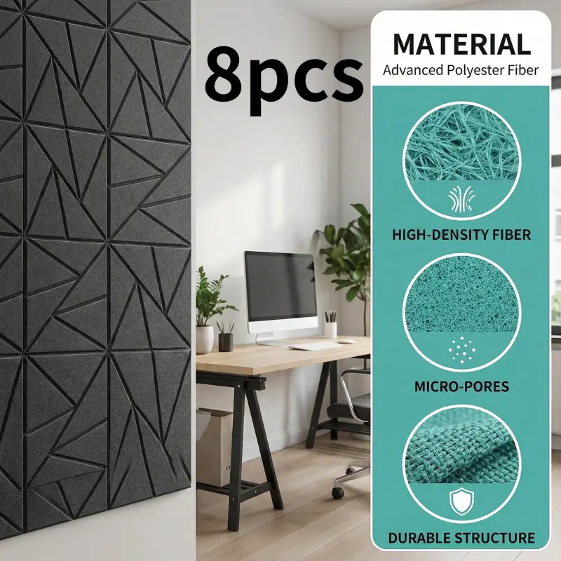 8-piece universal sound-absorbing self-adhesive wall decoration and sound insulation material, suitable for cinemas, KTVs, recording studios, etc.