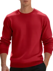Men's Loose Fit Classic Round Neck Casual Sweatshirt, Comfortable Plain Design, Ideal for Fall Season, Perfect for Daily Wear