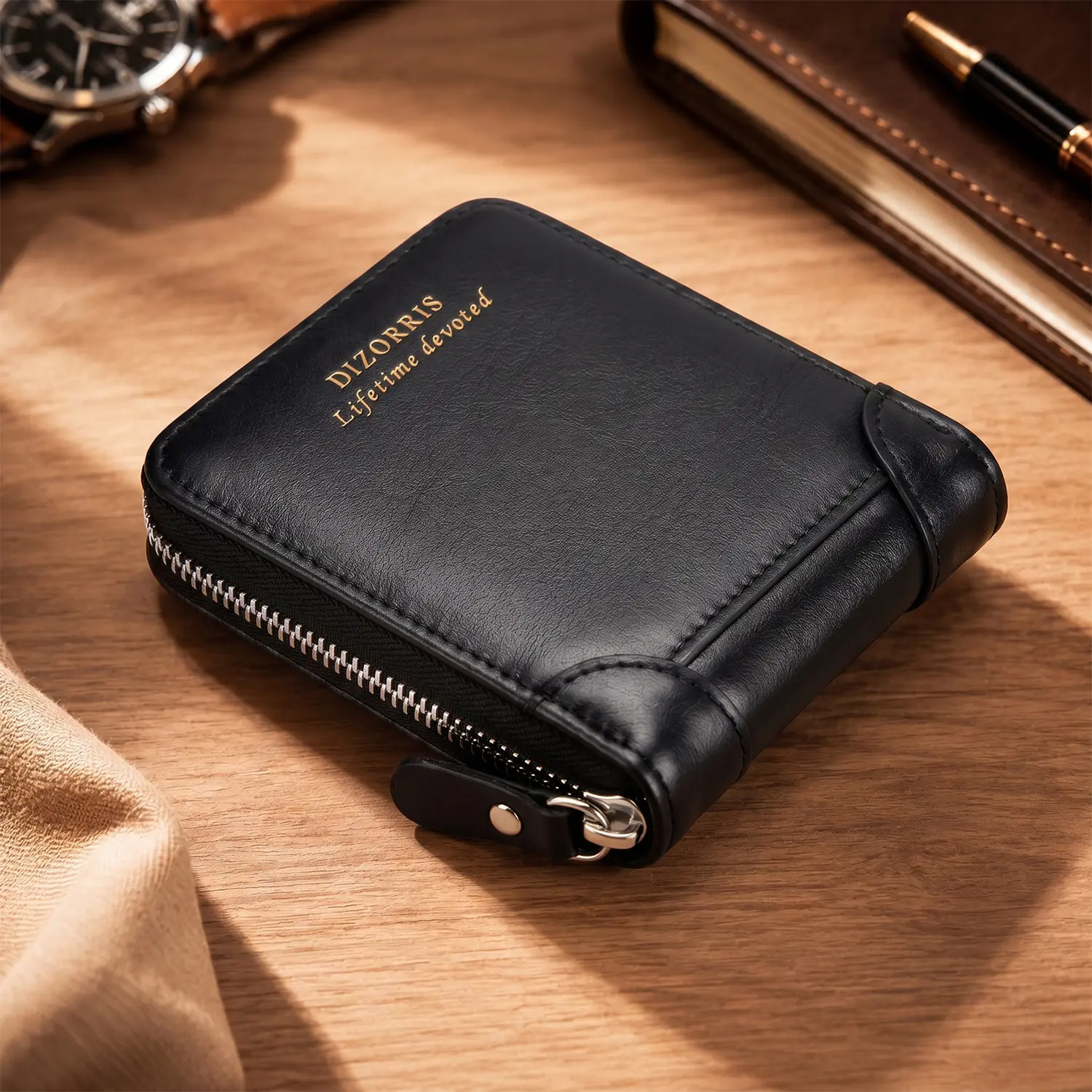2026 New Men's Bifold Wallet - PU Leather, Retro Style Short Mens Wallet,Large capacity Zipper multi-card Holder, Coin Storage Money Bag, Men's Accessories,Summervibes,father'sdaygifts