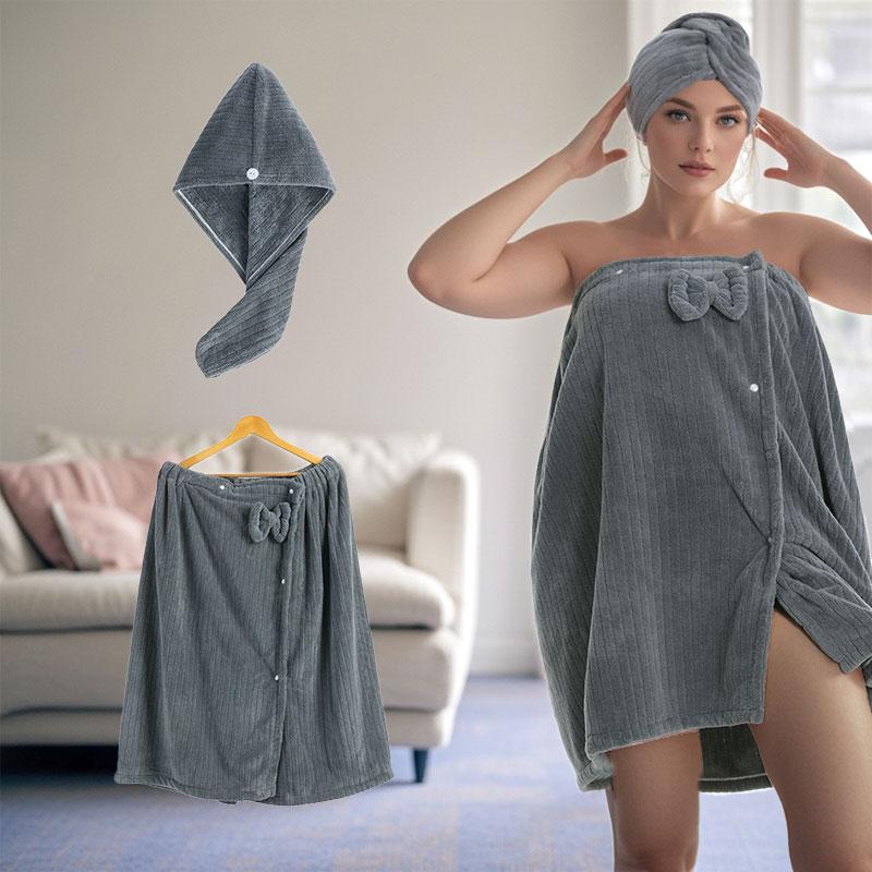 2pcs, Sizes 82*215Cm/82*165Cm, 350Gsm, Lightweight Extra-Large Bath Skirt & Princess Shower Cap, Adjustable with Suitable for M-XXXXL, Thickened Bath Skirt, Ideal for Home Use, Travel, Sauna and Spa, Dimensions 32.31*84.65In/32.31*64.96In