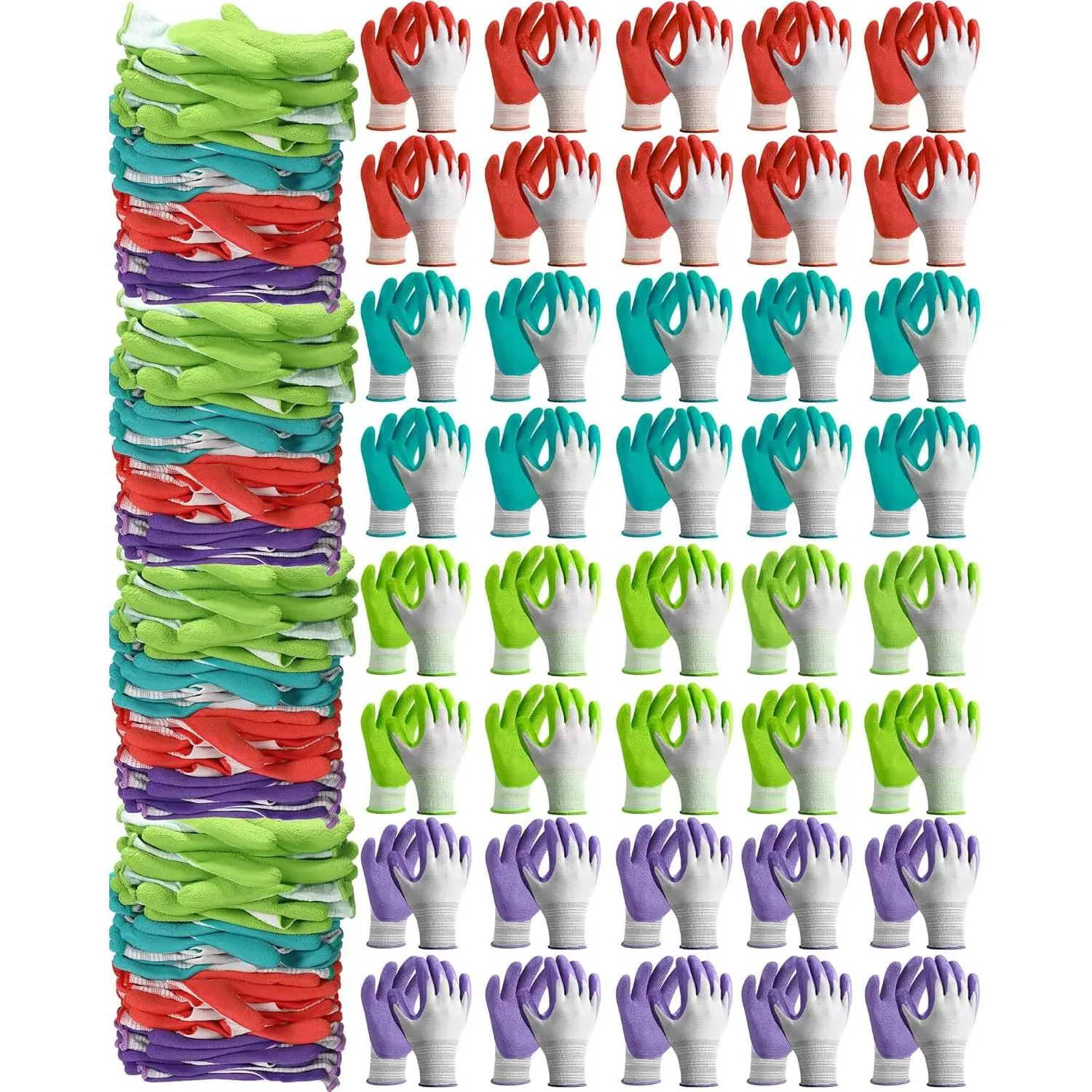 24 Pairs Gardening Gloves Bulk for Women Ladies Breathable Rubber Coated Garden Glove for Yard Outdoor Work with Grip
