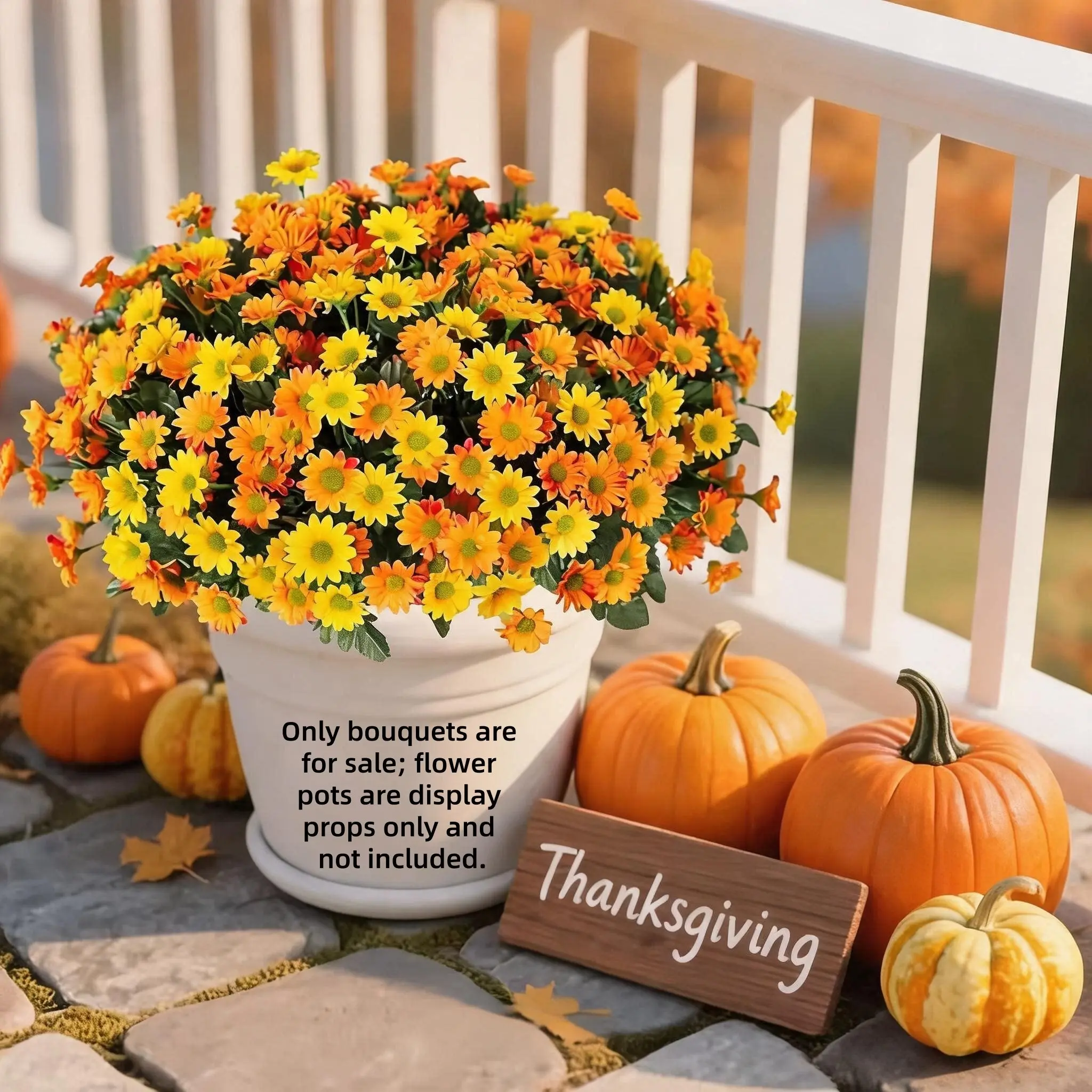 Realistic Artificial Fall Sunflower Bouquet, No Maintenance Fake Sunflowers, Faux Floral Stems for Home Decor, DIY Wedding Party Supplies