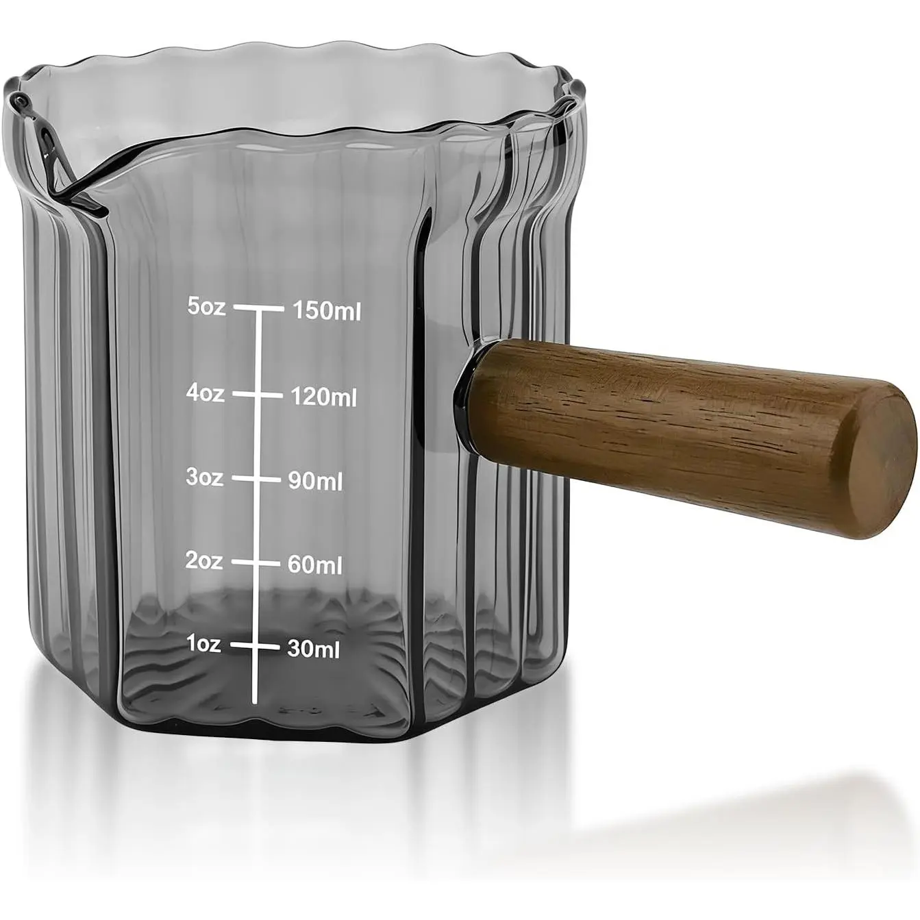 Espresso Measuring Cup 2 OZ, Espresso Glass Cups with  Handle, Milk Frothing Cup, Espresso Cup for Coffee, Milk,  or Maple Syrup Serving (Transparent, 2 oz)