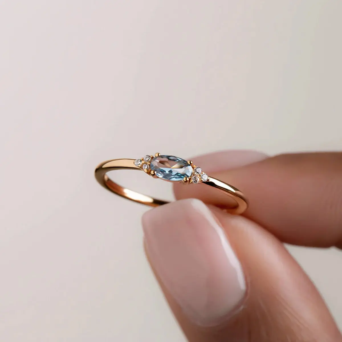 S925 Sterling Silver Marquise Engagement Rings for Women – Blue Sapphire Diamond Accent Band, Light Luxury Ins Style Index Finger Jewelry