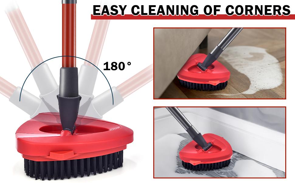 BASIC SUPPLY Upgrade Scrub Brush 2 Pcs Spin Mop Scrub Brush Replace Heads Compatible with O Cedar EasyWring 1 Tank System, for Ocedar Scrubber mop Head Attachment (2PCS Scrub Brush (1-Tank) 1)